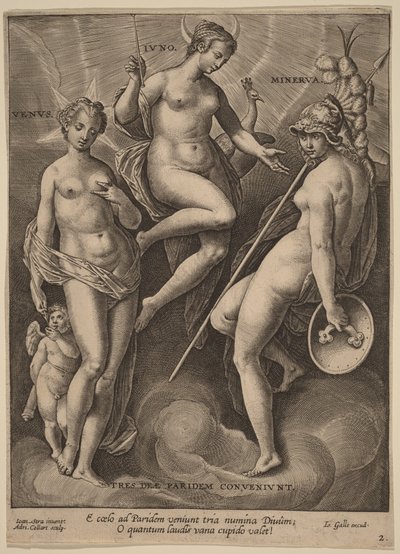 Wenus, Junona i Minerwa autorstwa Jan van der Straet