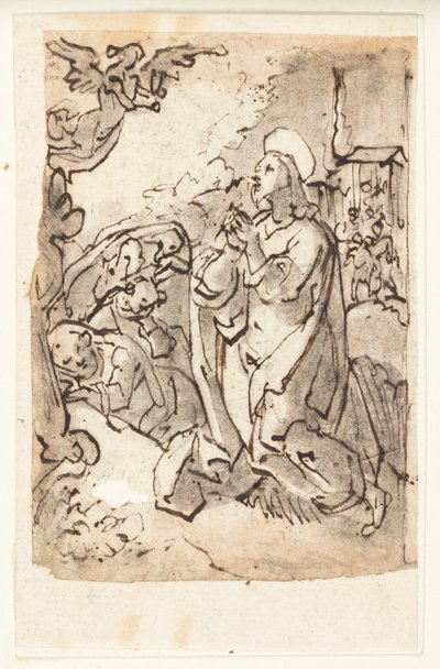 Agonia w ogrodzie autorstwa Jan van der Straet, called Stradanus