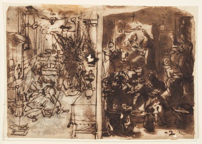 Zwiastowanie (po lewej); Narodziny Dziewicy (po prawej) autorstwa Jan van der Straet, called Stradanus