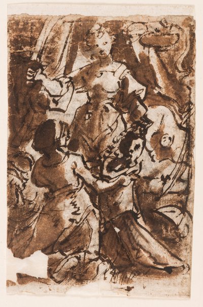 Recto: Judyta z głową Holofernesa; Wniebowstąpienie Chrystusa autorstwa Jan van der Straet, called Stradanus