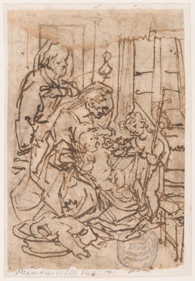 Święta Rodzina i św. Jan Chrzciciel autorstwa Jan van der Straet, called Stradanus