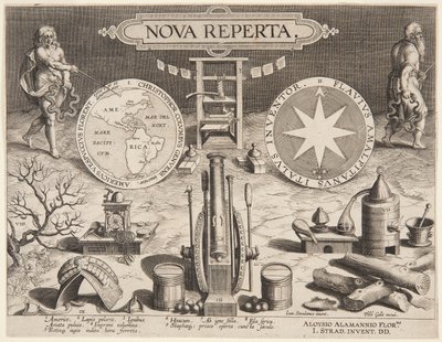 Strona tytułowa „Nowego odkrycia” autorstwa Jan van der Straet, called Stradanus