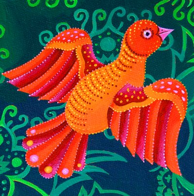 Pomarańczowy ptak, 2019 autorstwa Jane Tattersfield