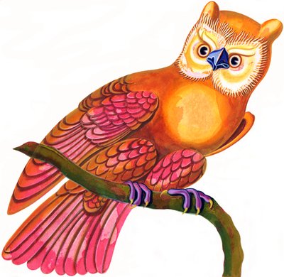 Sowa, 1997, (tusz i gwasz) autorstwa Jane Tattersfield