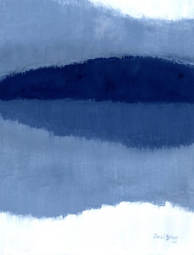 Abstrakcja z wyspami San Juan, ok. 2021 (kazeina na papierze) autorstwa Janel Bragg
