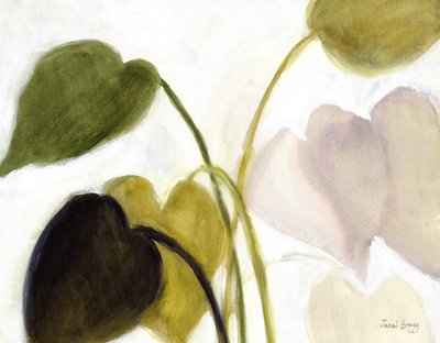 Botaniczny z filodendronem w różowej zieleni, ok. 2022 (akwarela na papierze) autorstwa Janel Bragg