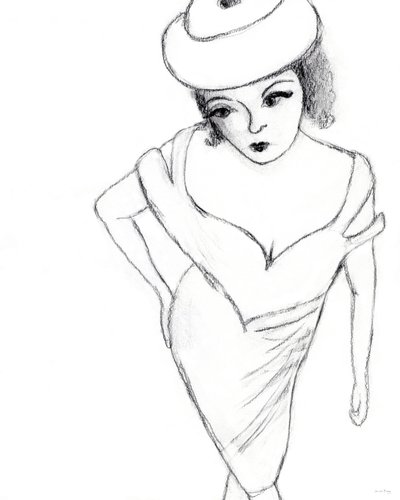 Fashion Molly, 2023 (ołówek na papierze) autorstwa Janel Bragg