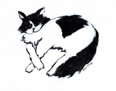 Thomas Lounging II, ok. 2019 (mieszane media na papierze) autorstwa Janel Bragg