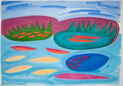 Góry i Baseny, 2015 (akwarela i gwasz) autorstwa Janet McKenzie