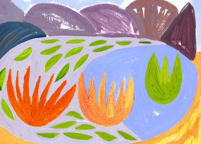 Jezioro Nocne, 1996 (gwasz na papierze) autorstwa Janet McKenzie