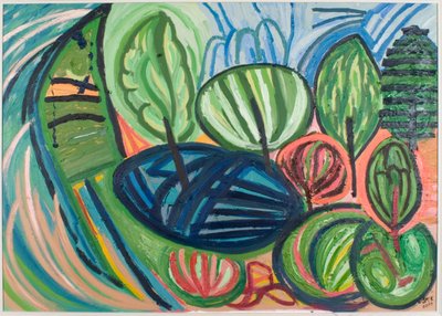 Wormiston Wood, lato 2007 (olej na płótnie) autorstwa Janet McKenzie
