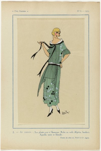 Bardzo paryski, 1923, nr 6: 2.- W OGRODZIE. / Plisy są w centrum uwagi... autorstwa Janik
