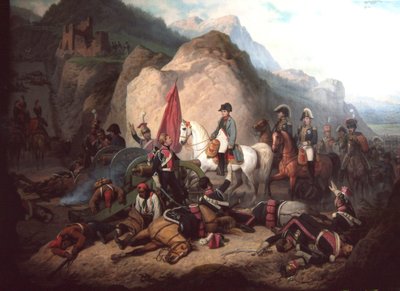 Napoleon w wąwozie Somosierry autorstwa January Suchodolski