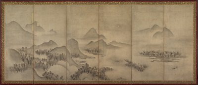 Księżycowy krajobraz (jeden z pary) autorstwa Japan, Muromachi period