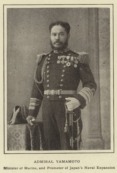 Admirał Yamamoto, minister marynarki i promotor ekspansji japońskiej marynarki wojennej autorstwa Japanese Photographer