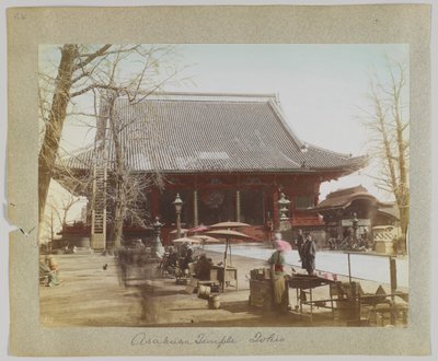 Świątynia Asakusa, Tokio, Japonia (ręcznie kolorowane czarno-białe zdjęcie) autorstwa Japanese Photographer
