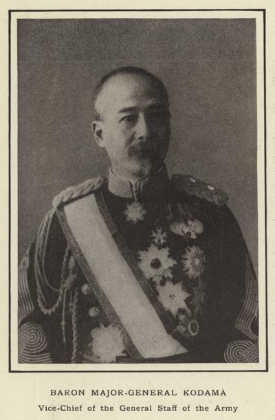 Baron generał-major Kodama, wiceszef Sztabu Generalnego Armii autorstwa Japanese Photographer
