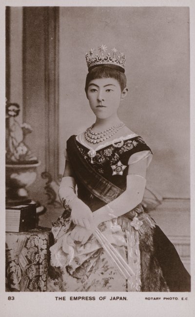 Cesarzowa Shoken, żona cesarza Japonii Meiji (zdjęcie czarno-białe) autorstwa Japanese Photographer