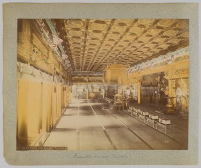 Wnętrze świątyni Jemitsu, Nikko, Japonia (ręcznie kolorowane czarno-białe zdjęcie) autorstwa Japanese Photographer