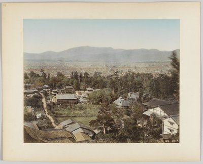 Kioto, Japonia (ręcznie kolorowane czarno-białe zdjęcie) autorstwa Japanese Photographer