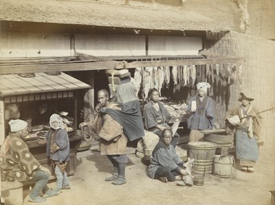 Giełda w Japonii (zdjęcie ręcznie kolorowane czarno-białe) autorstwa Japanese Photographer