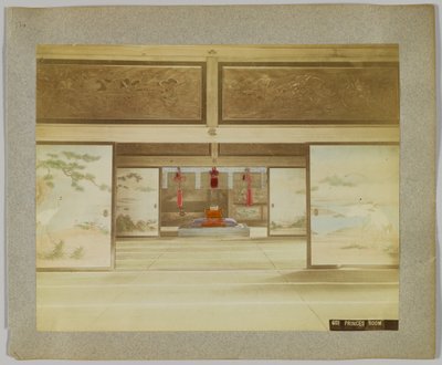 Pokój Księcia, Japonia (ręcznie kolorowane czarno-białe zdjęcie) autorstwa Japanese Photographer