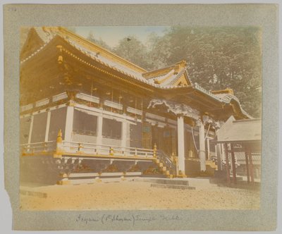 Tōshō-gū, Nikko, Japonia (ręcznie kolorowane czarno-białe zdjęcie) autorstwa Japanese Photographer