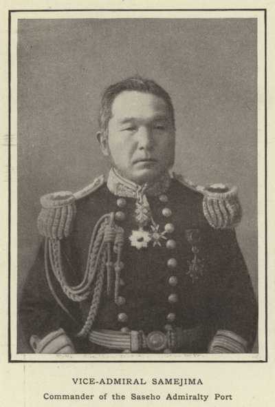 Wiceadmirał Samejima, dowódca Portu Admiralicji Saseho autorstwa Japanese Photographer