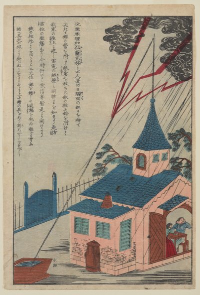 Benjamin Franklin, z cyklu Żywoty wielkich ludzi Zachodu, ok. 1870 (kolor, drzeworyt na papierze) autorstwa Japanese School