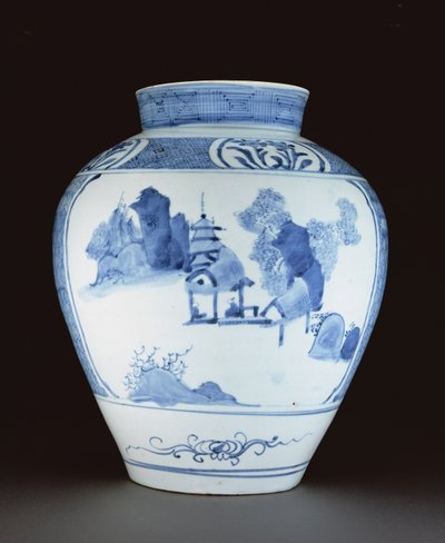Wazon niebiesko-biały (porcelana) autorstwa Japanese School