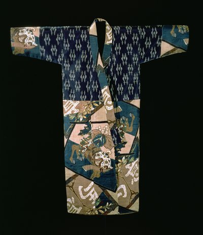 Chłopcy nagajuban pod kimono z motywem koni w kaparisonach, okres Showa, przed 1950 r. (tkany jedwab z dekoracją farbowaną i drukowaną) autorstwa Japanese School