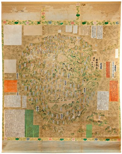 Buddyjska mapa świata – wczesna XVIII-wieczna japońska szkoła akwarela i atrament – ​​Adelajda, Galeria Sztuki Australii Południowej, Australia autorstwa Japanese School