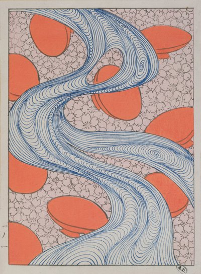 Projekt tkaniny, koniec XIX w. (kolorowy drzeworyt) autorstwa Japanese School
