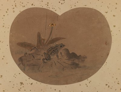 Wachlarzowe malowanie żaby (verso) (tusz i kolor na papierze) autorstwa Japanese School