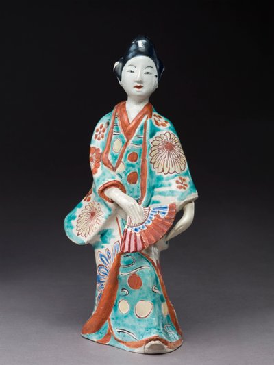 Figura tańczącej kobiety, japońska, prawdopodobnie XVII w. (ceramika pokryta emalią) autorstwa Japanese School