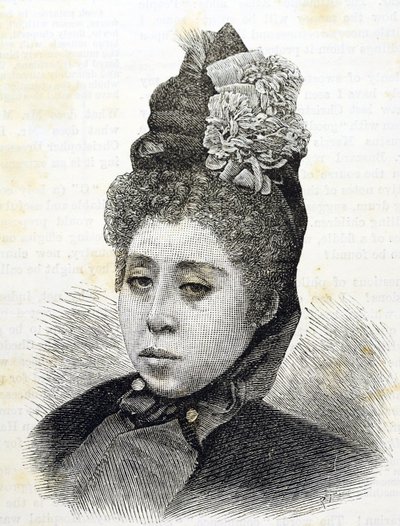 Era Meiji. Księżniczka Komatsu z Japonii. Ilustracja z 1887 roku (Grawerowanie) autorstwa Japanese School