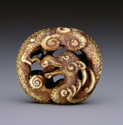 Netsuke przedstawiający smoka wodnego, ok. 1870-80 (poroże jelenia) autorstwa Japanese School
