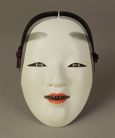 Maska teatralna Noh młodej kobiety, Japończyk autorstwa Japanese School