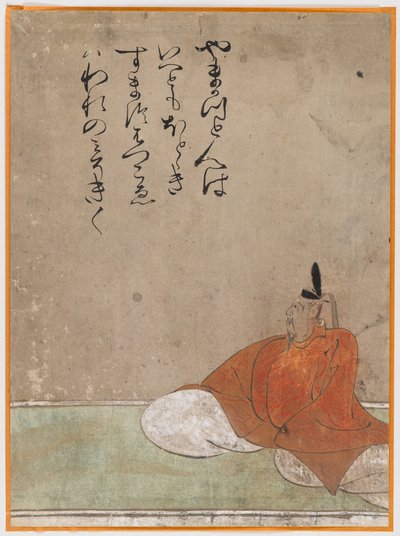 Jeden z Sanjurokkasen, liść albumu (tusz na papierze) autorstwa Japanese School