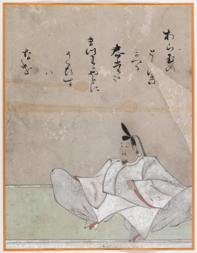 Jeden z Sanjurokkasen, liść albumu (tusz na papierze) autorstwa Japanese School