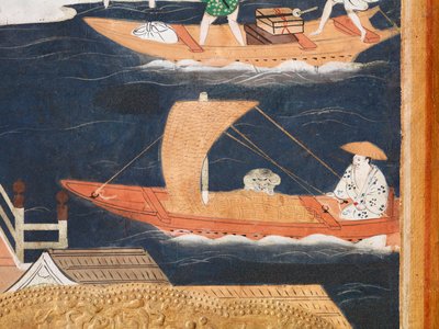 Osakazu Byobu - Japoński ośmiopanelowy składany ekran (obraz) autorstwa Japanese School