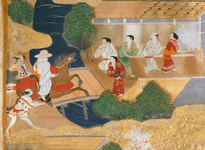 Osakazu Byobu - Japoński ośmiopanelowy składany ekran (obraz) autorstwa Japanese School