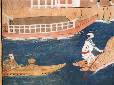 Osakazu Byobu - Japoński ośmiopanelowy składany ekran (obraz) autorstwa Japanese School