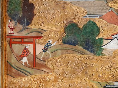 Osakazu Byobu - Japoński ośmiopanelowy składany ekran (obraz) autorstwa Japanese School