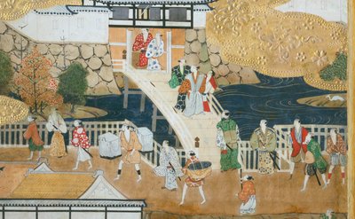Osakazu Byobu - Japoński ośmiopanelowy składany ekran (obraz) autorstwa Japanese School