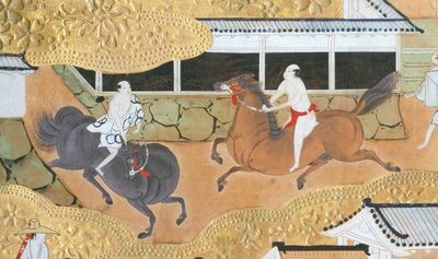 Osakazu Byobu - Japoński ośmiopanelowy składany ekran (obraz) autorstwa Japanese School