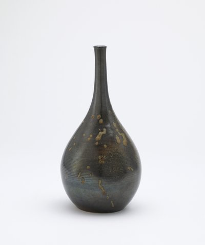 Sake butelka, Imbe, prefektura Okayama, okres Edo, koniec XVII-początek XVIII wieku (kamionka z czerwonym slipem i szkliwem jesionowo-drzewnym) autorstwa Japanese School