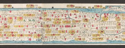 Fragment mapy dróg w Japonii.  Dai Nihon koku junro meiki daisei. ["Przejrzysta i szczegółowa mapa głównych dróg Japonii"]  1850 autorstwa Japanese School