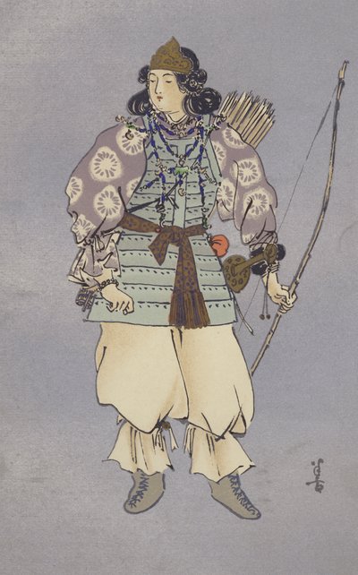 Cesarzowa Jingo, która prowadziła wyprawę do Korei w 200 rne (chromolitho) autorstwa Japanese School