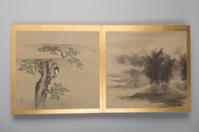 Trzydzieści obrazów ptaków, kwiatów i krajobrazów, koniec XVIII wieku (album; jedwab) autorstwa Japanese School